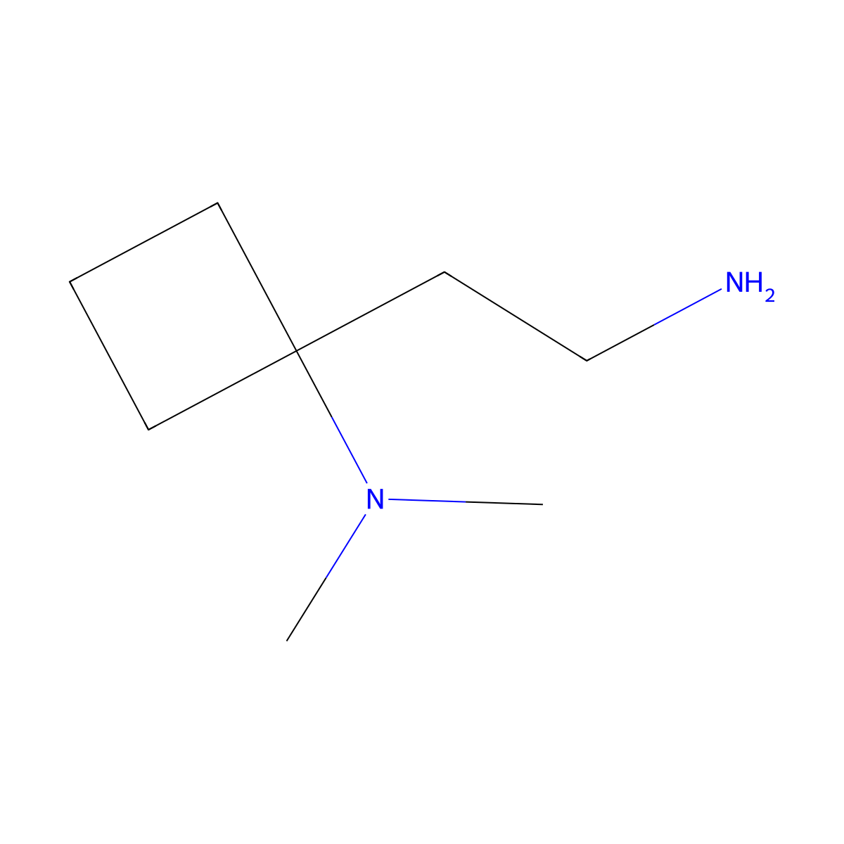 1-(2-aminoethyl)-N,N-dimethylcyclobutan-1-amine molecular structure, CAS 1535302-67-0