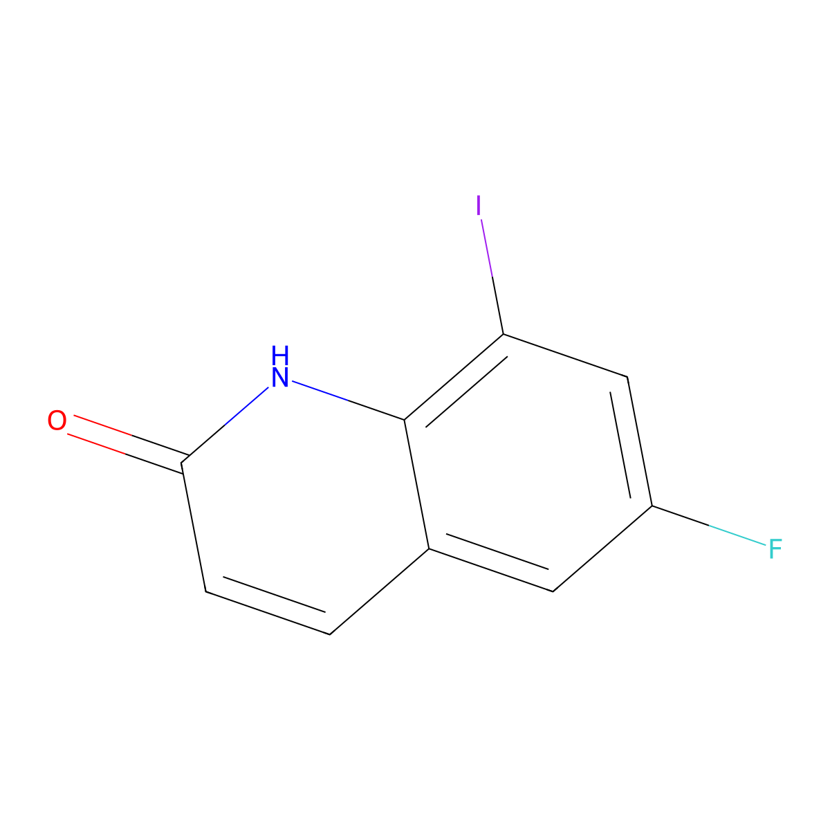 6-Fluoro-8-iodoquinolin-2(1H)-one molecular structure, CAS 1535306-28-5