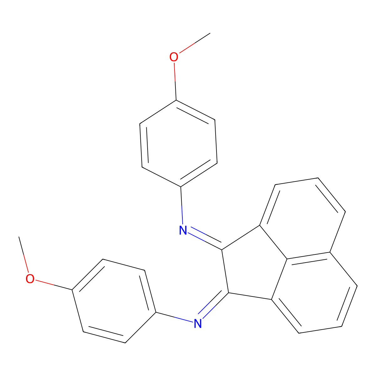 Benzenamine, N,N'-1,2-acenaphthylenediylidenebis[4-methoxy- molecular structure, CAS 153531-54-5
