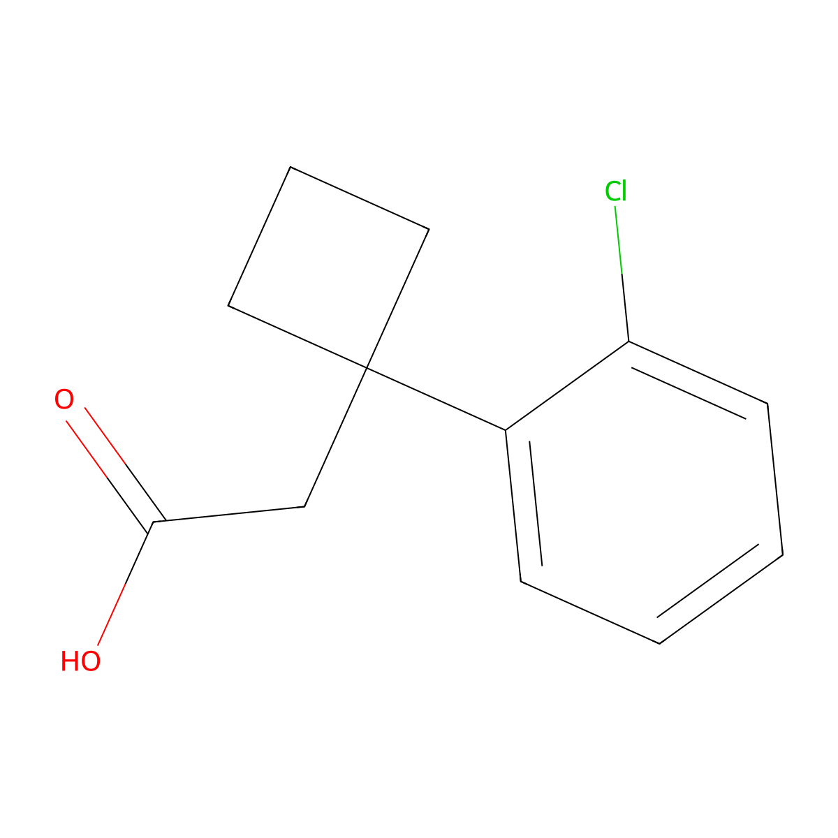 2-[1-(2-Chlorophenyl)cyclobutyl]acetic acid molecular structure, CAS 1535333-72-2