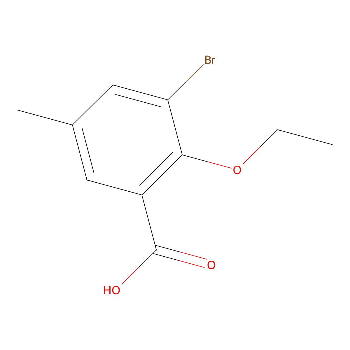 3-Bromo-2-ethoxy-5-methylbenzoic acid molecular structure, CAS 1535334-98-5