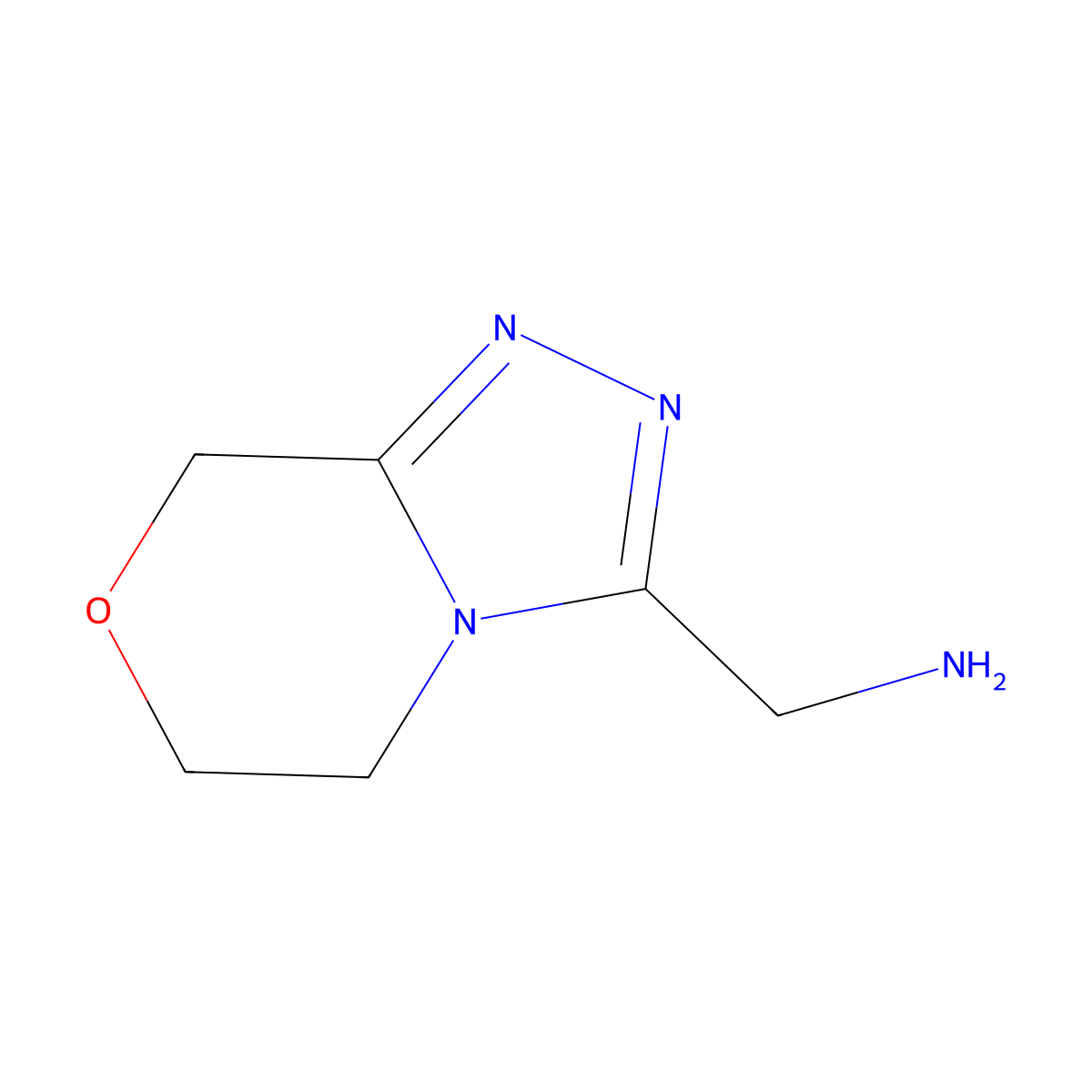 5H,6H,8H-[1,2,4]triazolo[3,4-c][1,4]oxazin-3-ylmethanamine molecular structure, CAS 1535338-19-2