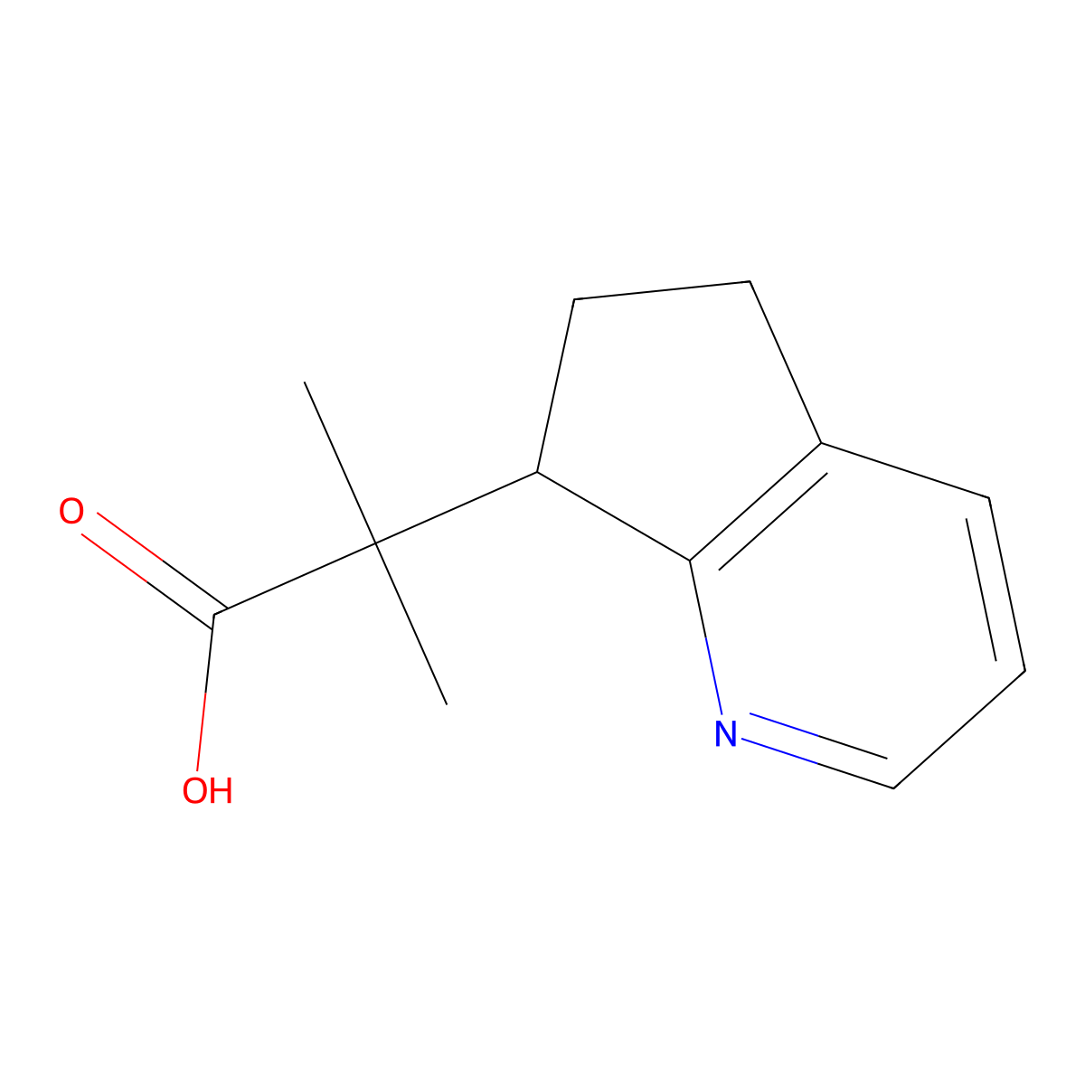2-{5H,6H,7H-cyclopenta[b]pyridin-7-yl}-2-methylpropanoic acid molecular structure, CAS 1535341-61-7