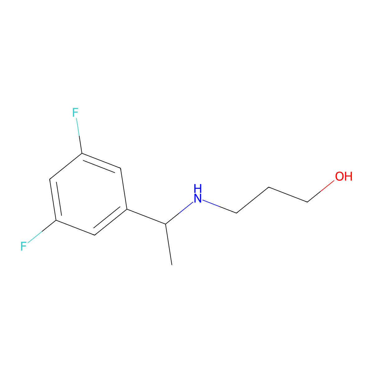 3-{[1-(3,5-Difluorophenyl)ethyl]amino}propan-1-ol molecular structure, CAS 1535360-41-8