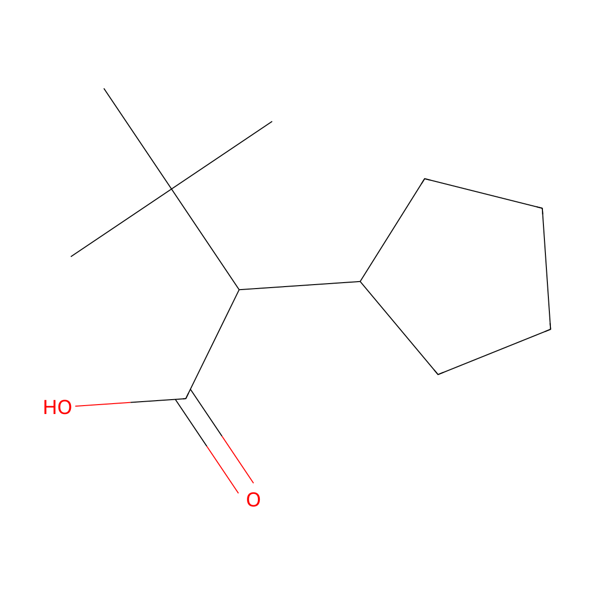 2-Cyclopentyl-3,3-dimethylbutanoic acid molecular structure, CAS 1535372-08-7