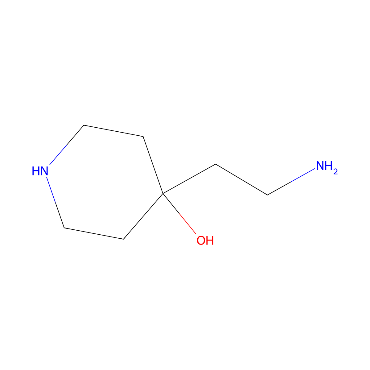 4-(2-Aminoethyl)piperidin-4-ol molecular structure, CAS 1535376-80-7