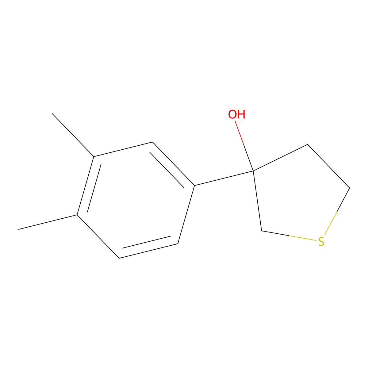 3-(3,4-Dimethylphenyl)tetrahydrothiophene-3-ol molecular structure, CAS 1535382-51-4