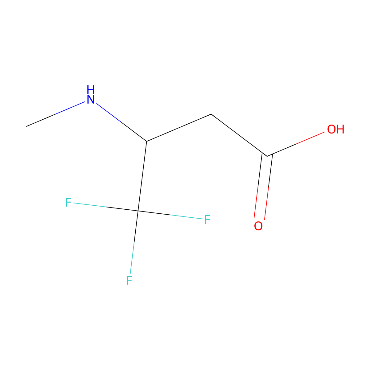 4,4,4-Trifluoro-3-(methylamino)butanoic acid molecular structure, CAS 1535384-58-7