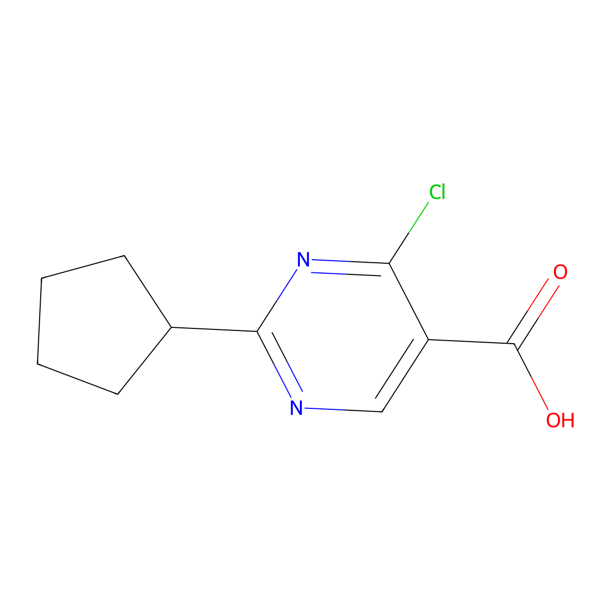 4-Chloro-2-cyclopentylpyrimidine-5-carboxylic acid molecular structure, CAS 1535386-39-0
