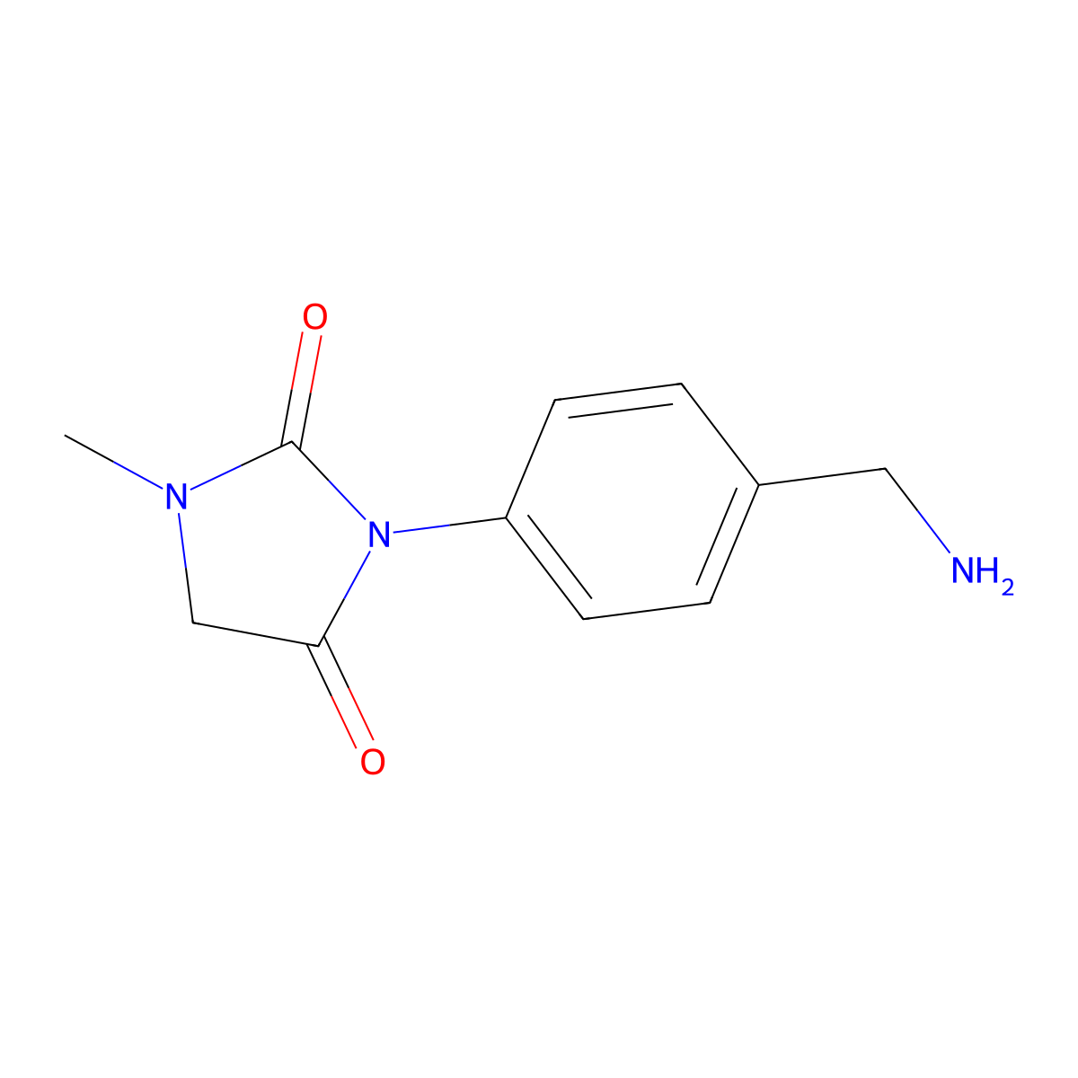 3-[4-(Aminomethyl)phenyl]-1-methylimidazolidine-2,4-dione molecular structure, CAS 1535389-17-3