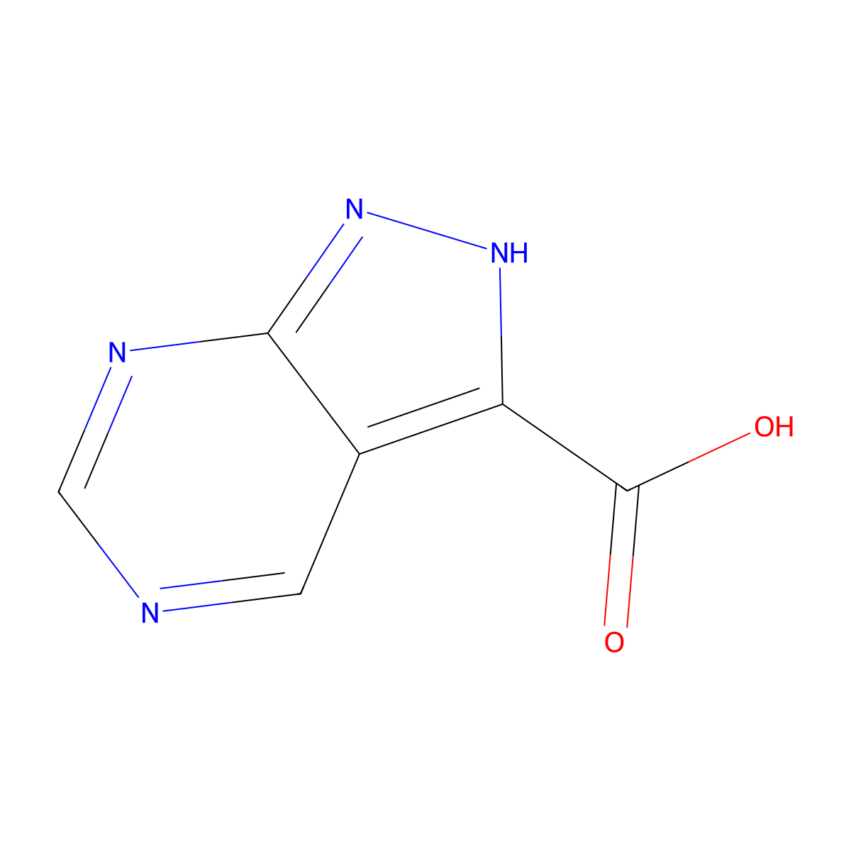 1H-pyrazolo[3,4-d]pyrimidine-3-carboxylic acid molecular structure, CAS 1535399-62-2