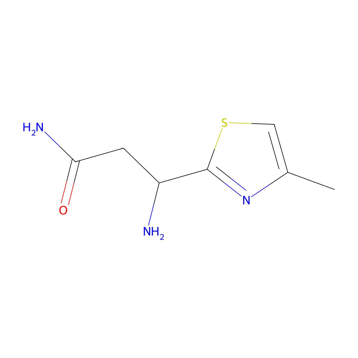 3-Amino-3-(4-methyl-1,3-thiazol-2-yl)propanamide molecular structure, CAS 1535406-32-6