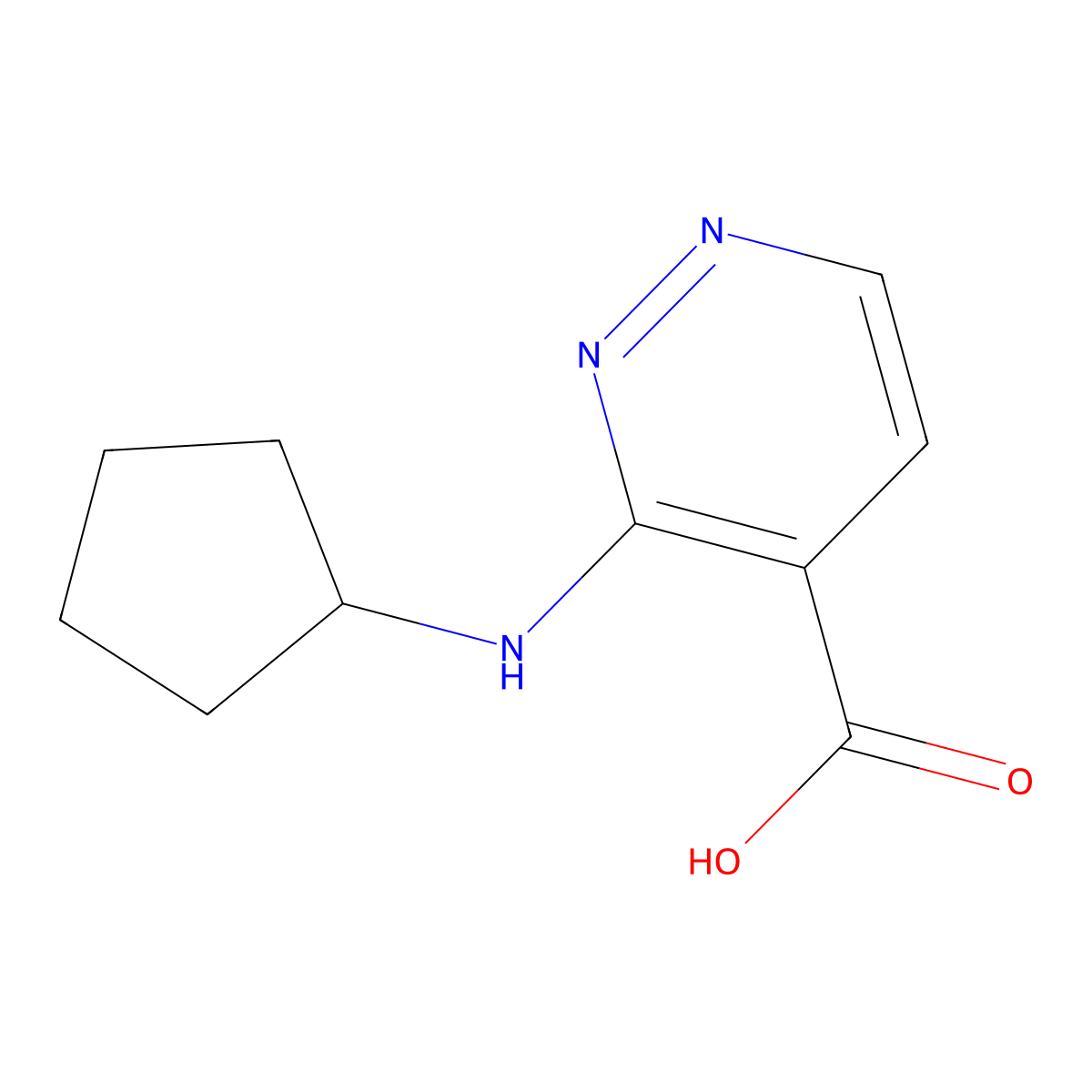 3-(Cyclopentylamino)pyridazine-4-carboxylic acid molecular structure, CAS 1535418-59-7