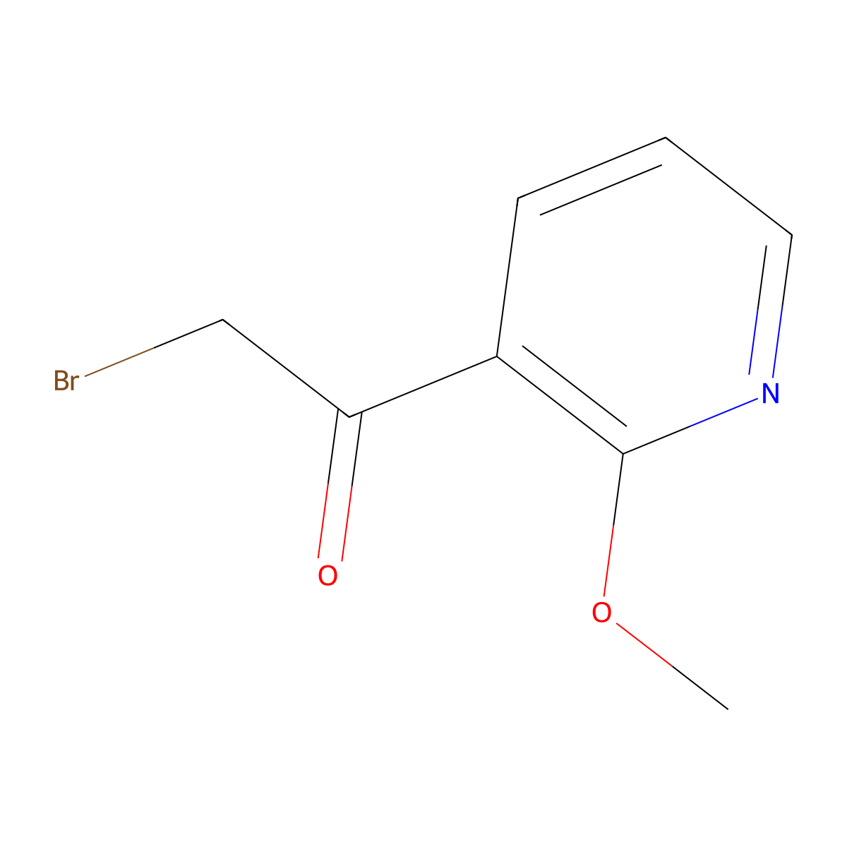 2-Bromo-1-(2-methoxypyridin-3-yl)ethan-1-one molecular structure, CAS 1535429-98-1