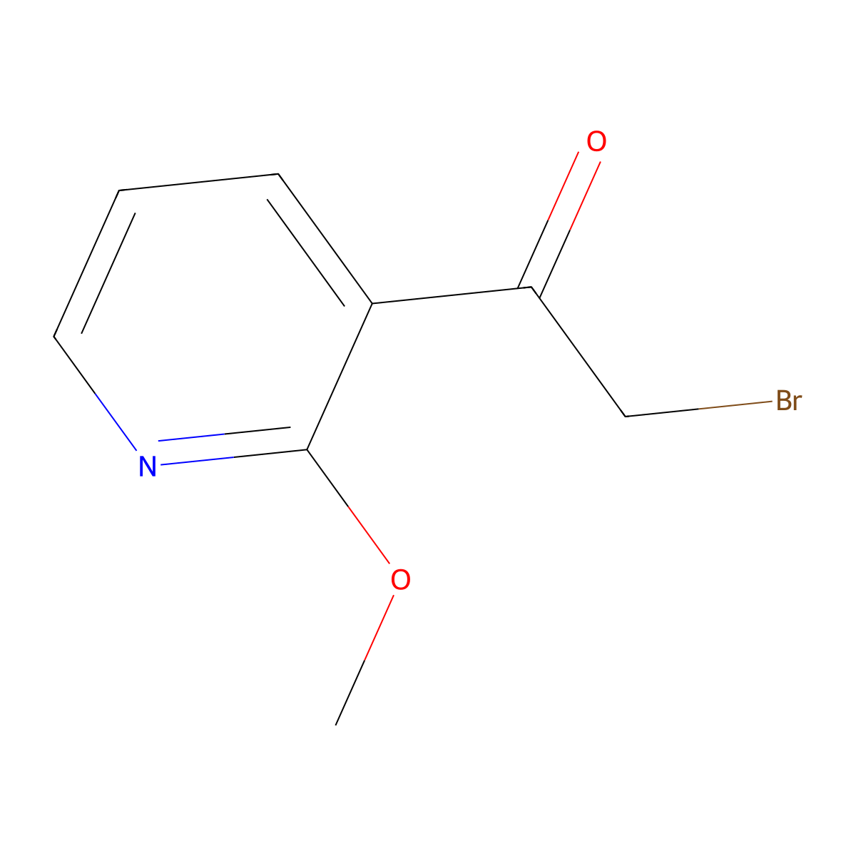 2-Bromo-1-(2-methoxypyridin-3-yl)ethan-1-one molecular structure, CAS 1535429-98-1