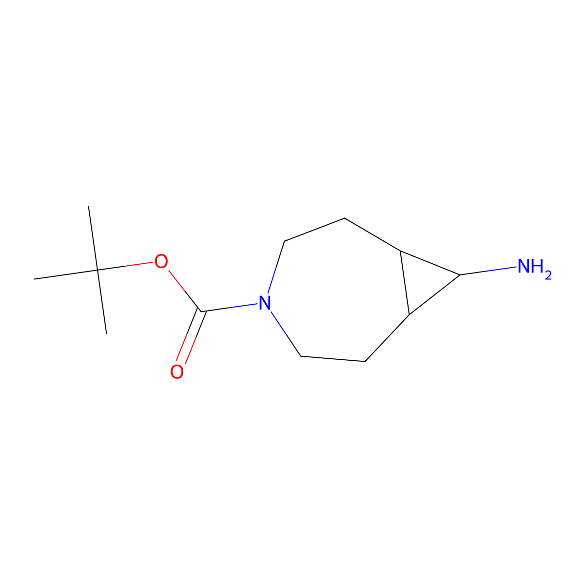 tert-Butyl 8-amino-4-azabicyclo[5.1.0]octane-4-carboxylate molecular structure, CAS 1535438-69-7