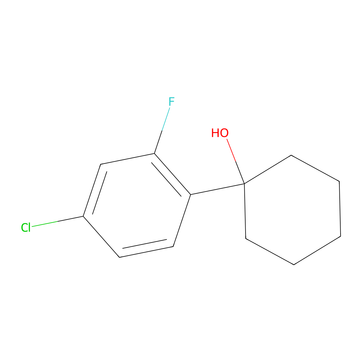 1-(4-Chloro-2-fluorophenyl)cyclohexanol molecular structure, CAS 1535440-52-8