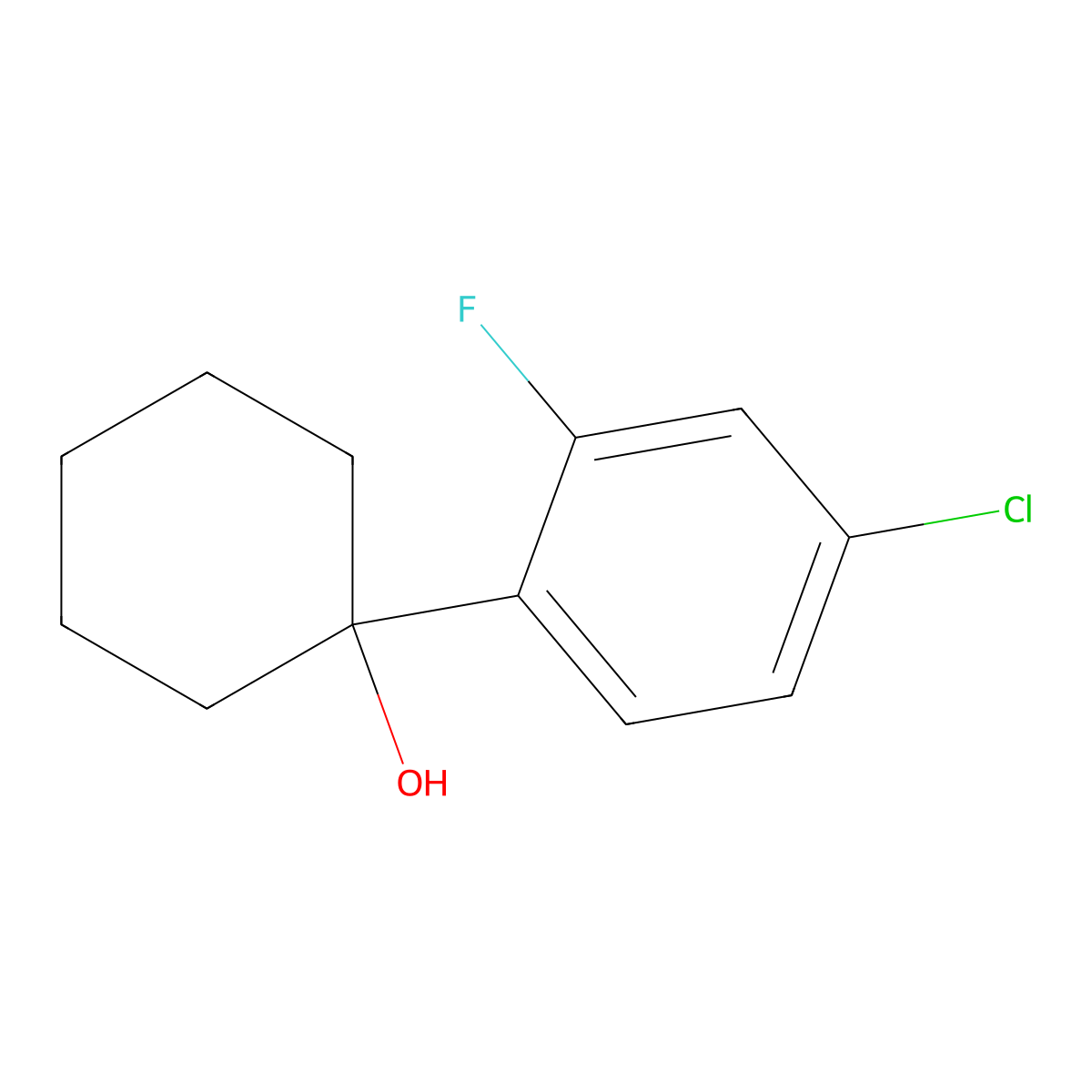 1-(4-Chloro-2-fluorophenyl)cyclohexanol molecular structure, CAS 1535440-52-8