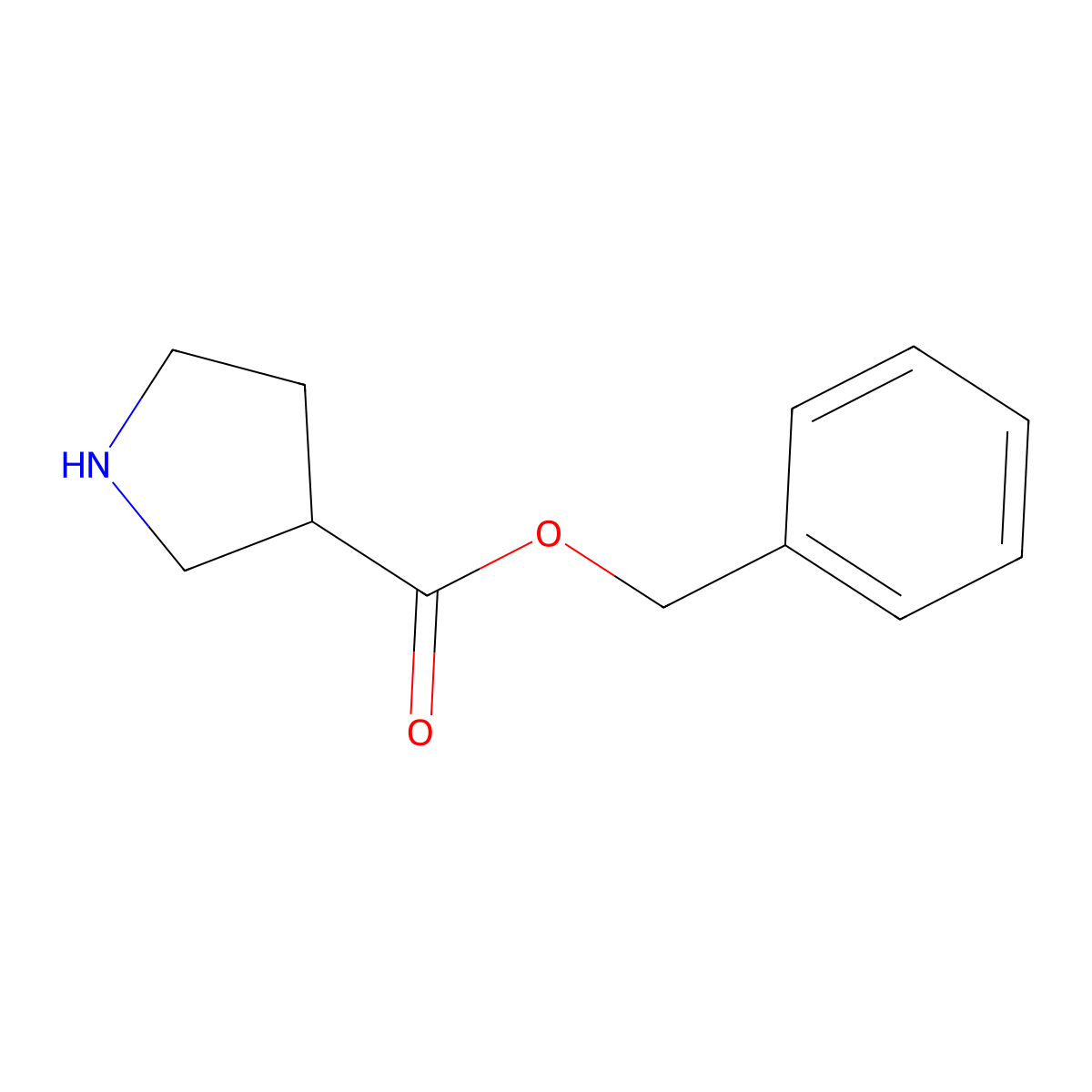 Benzyl pyrrolidine-3-carboxylate molecular structure, CAS 153545-04-1