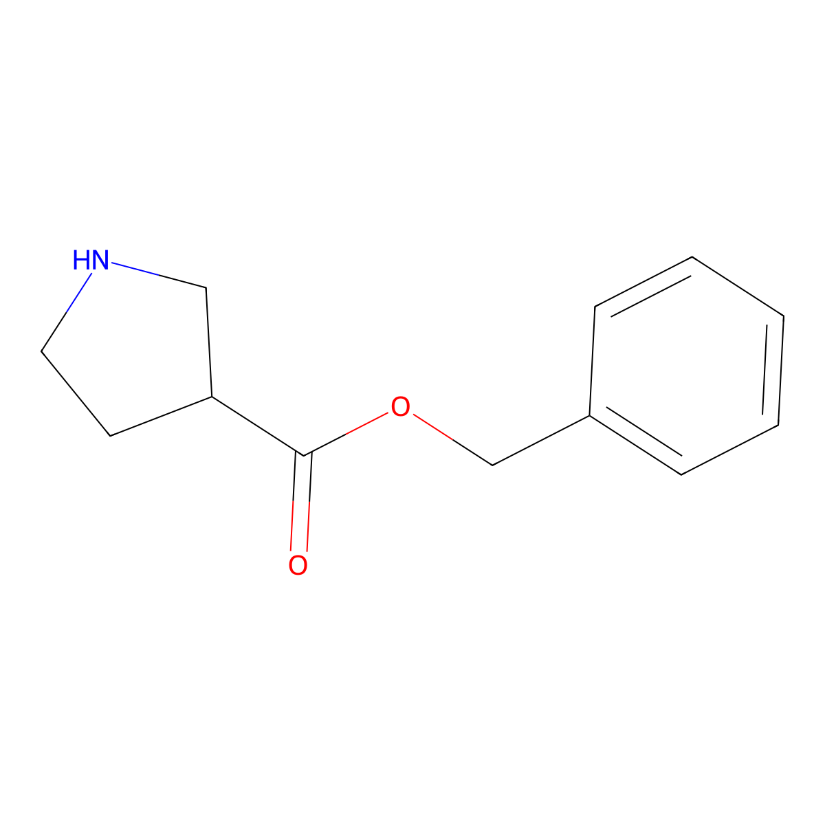 Benzyl pyrrolidine-3-carboxylate molecular structure, CAS 153545-04-1