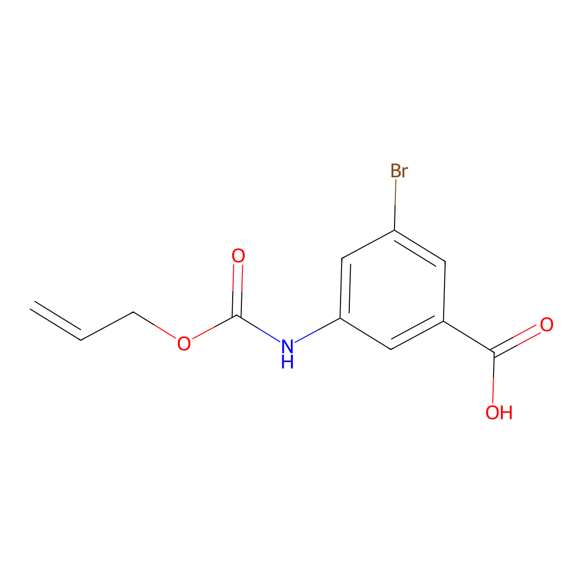 3-Bromo-5-{[(prop-2-en-1-yloxy)carbonyl]amino}benzoic acid molecular structure, CAS 1535450-56-6