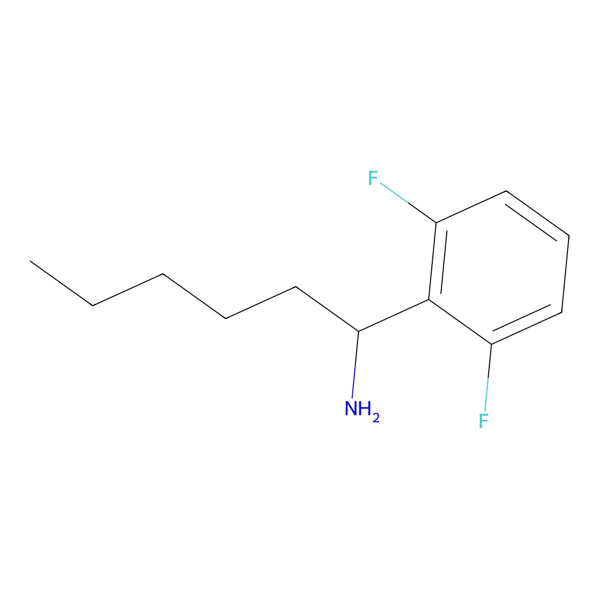 1-(2,6-Difluorophenyl)hexan-1-amine molecular structure, CAS 1535468-25-7