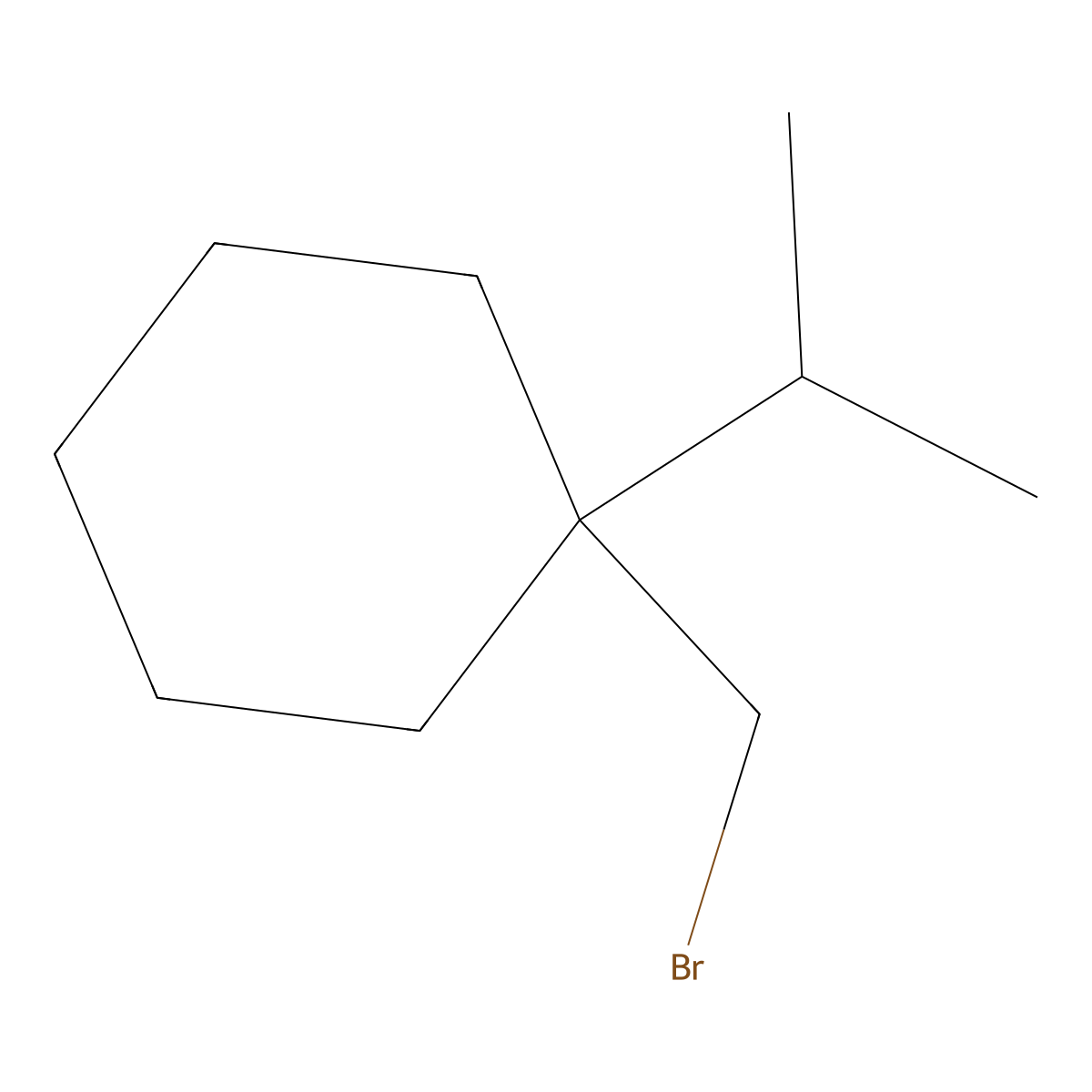 1-(Bromomethyl)-1-(propan-2-yl)cyclohexane molecular structure, CAS 1535480-00-2