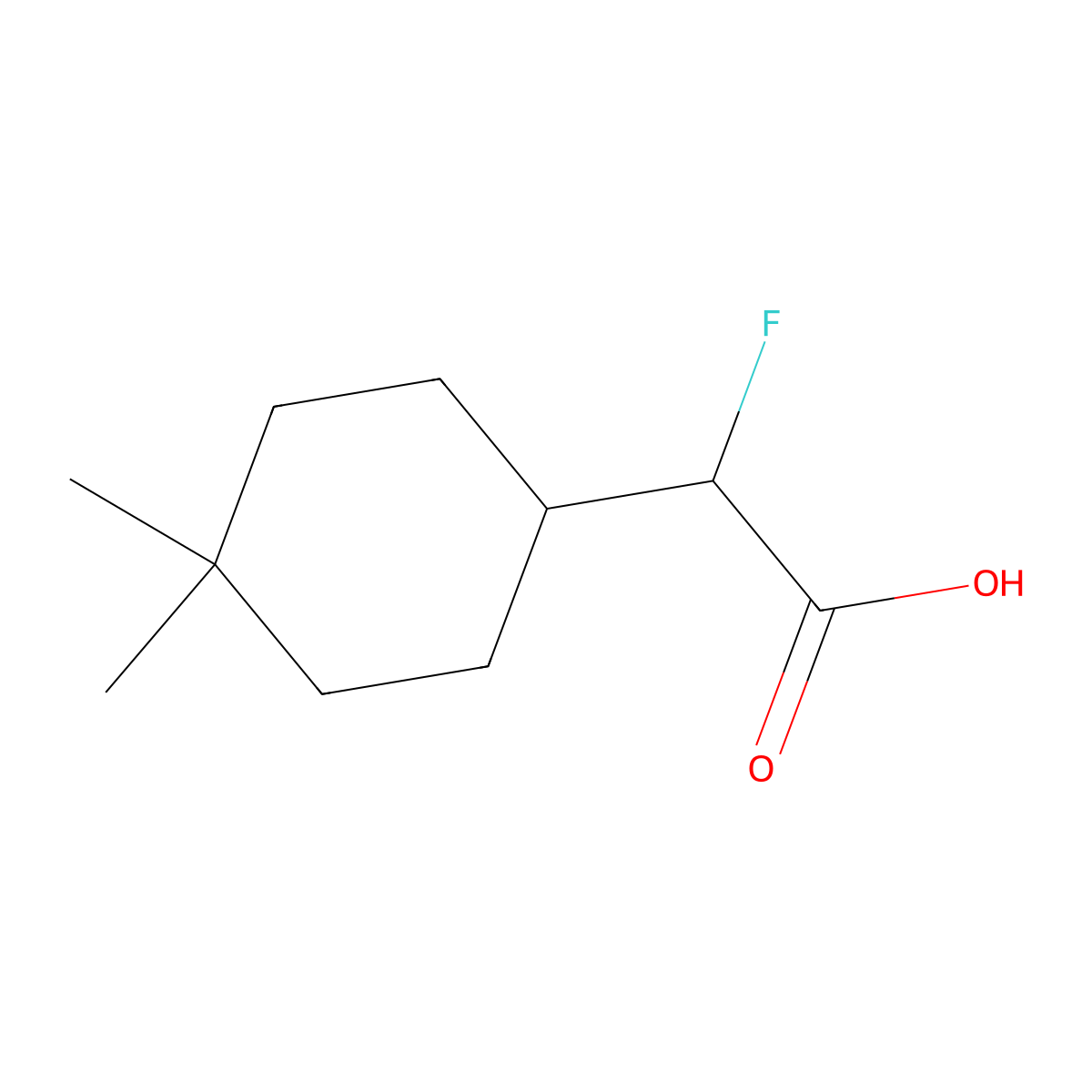 2-(4,4-Dimethylcyclohexyl)-2-fluoroacetic acid molecular structure, CAS 1535482-02-0