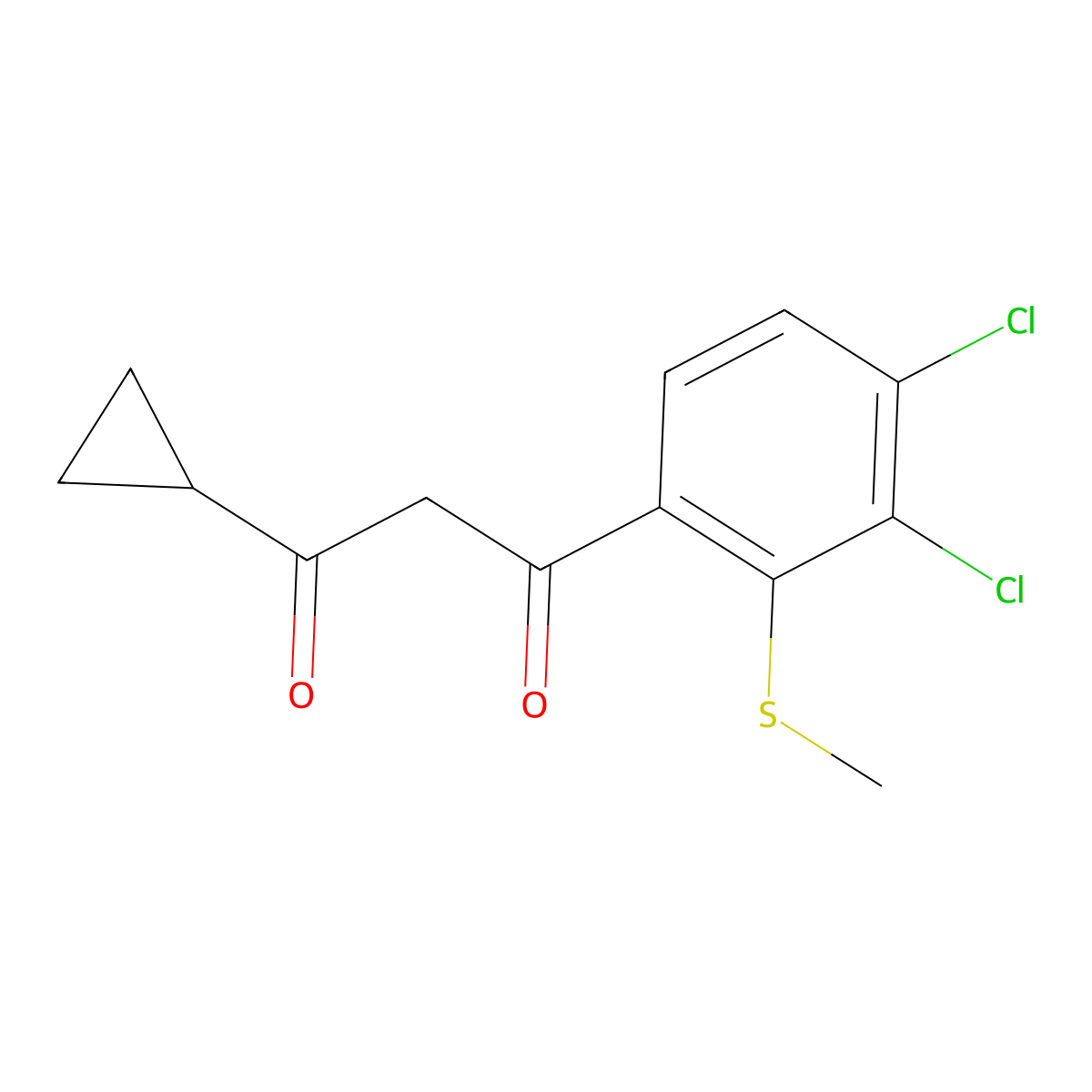 1-Cyclopropyl-3-[3,4-dichloro-2-(methylsulfanyl)phenyl]propane-1,3-dione molecular structure, CAS 153556-23-1