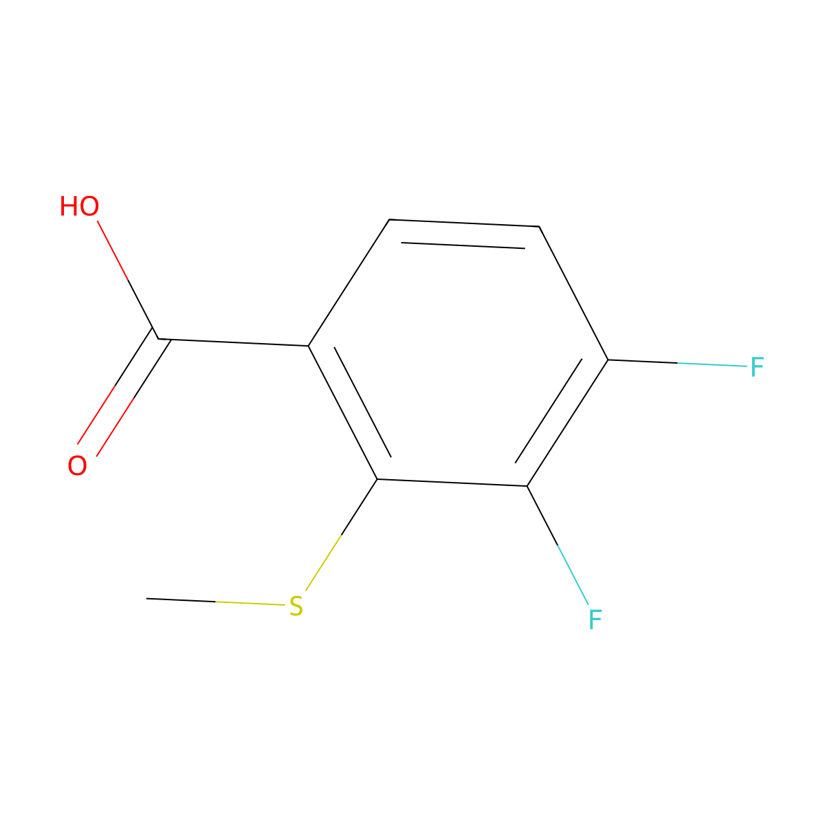 3,4-Difluoro-2-(methylsulfanyl)benZoic acid molecular structure, CAS 153556-32-2