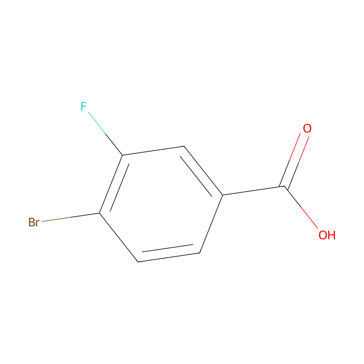 4-Bromo-3-fluorobenzoic acid molecular structure, CAS 153556-42-4