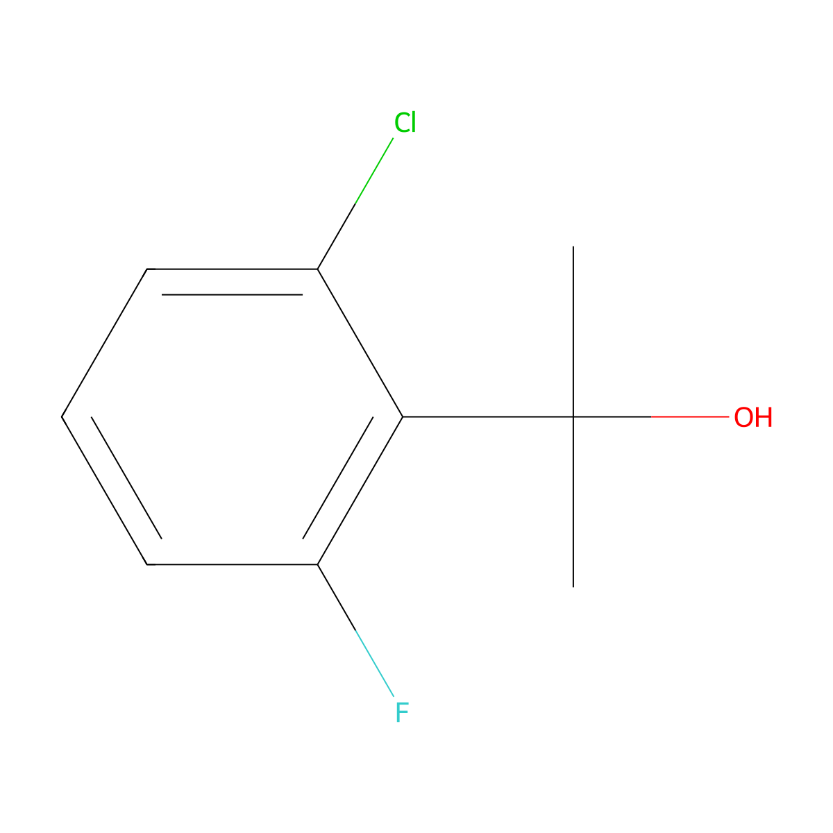 2-(2-Chloro-6-fluorophenyl)propan-2-ol molecular structure, CAS 153556-59-3
