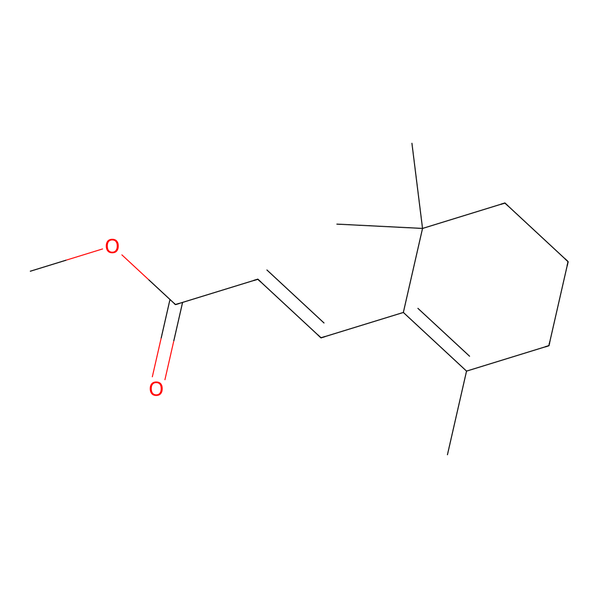 Methyl 3-(2,6,6-trimethylcyclohexen-1-yl)acrylate molecular structure, CAS 15356-72-6