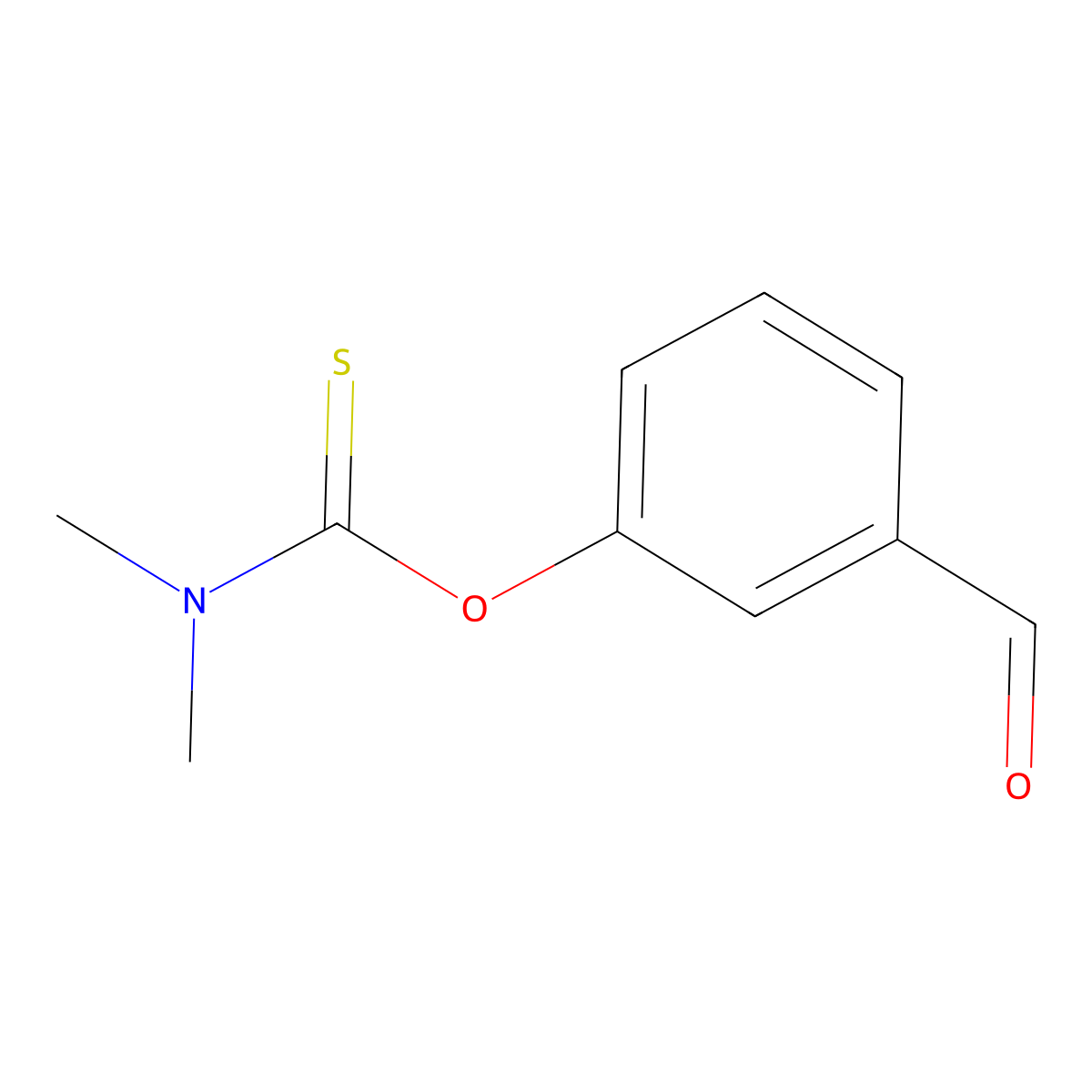 1-3-formylphenoxy-N,N-dimethylmethanethioamide molecular structure, CAS 153561-34-3