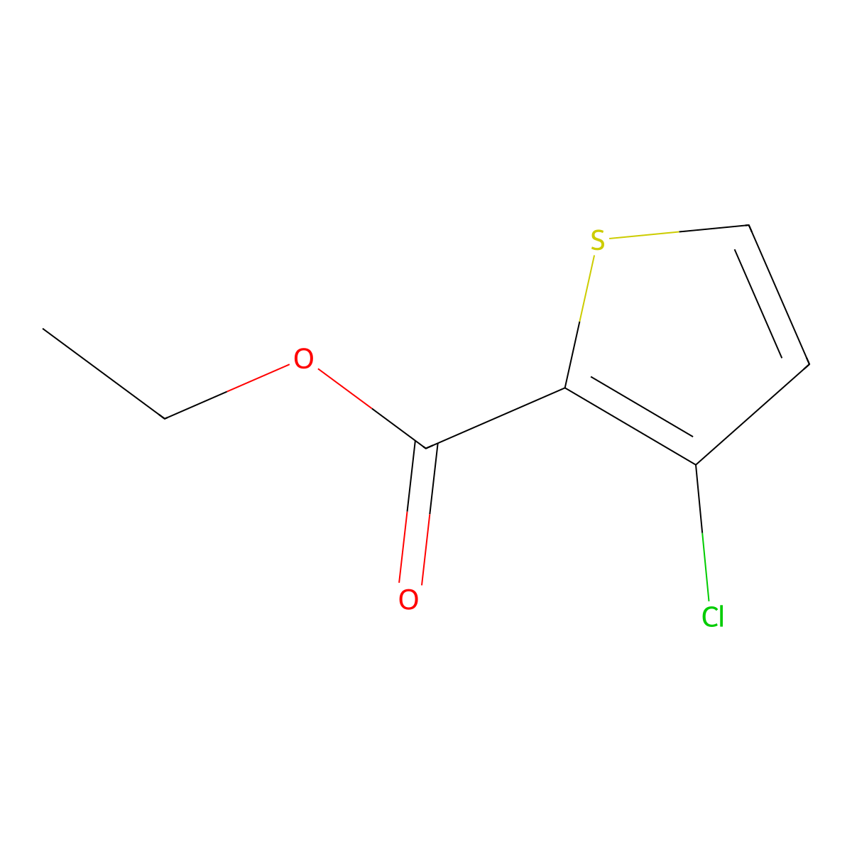 Ethyl 3-chlorothiophene-2-carboxylate molecular structure, CAS 153562-66-4
