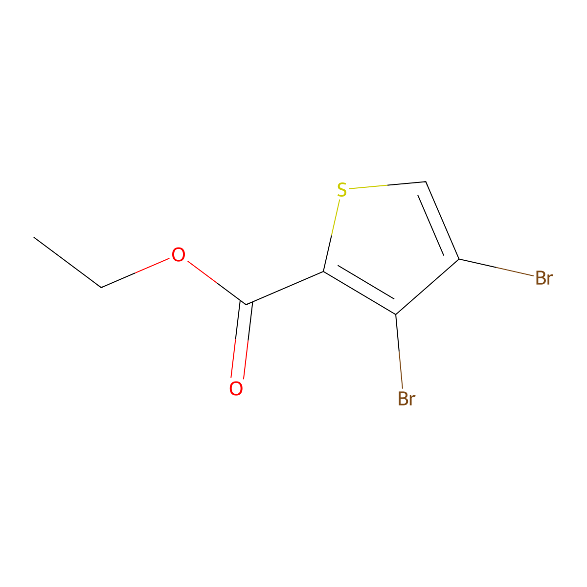 Ethyl 3,4-dibromothiophene-2-carboxylate molecular structure, CAS 153562-67-5