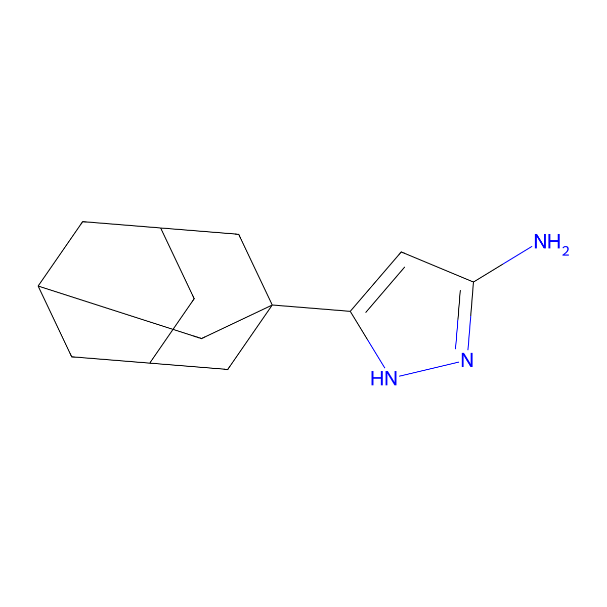 5-(adamantan-1-yl)-1H-pyrazol-3-amine molecular structure, CAS 153566-21-3