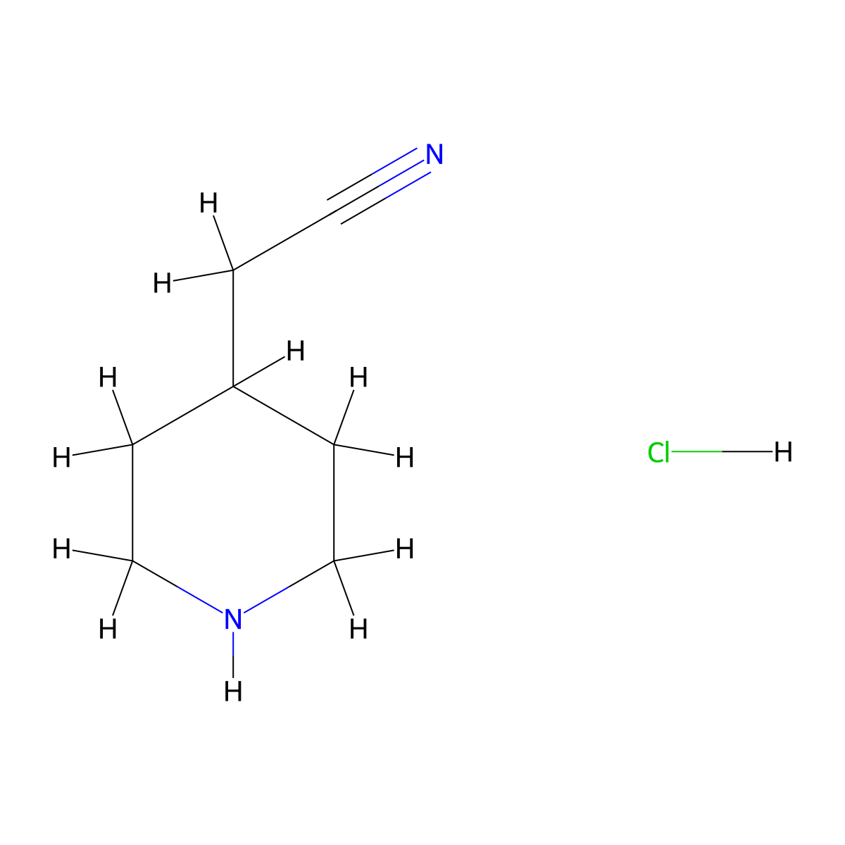 2-(Piperidin-4-yl)acetonitrile hydrochloride molecular structure, CAS 153566-98-4