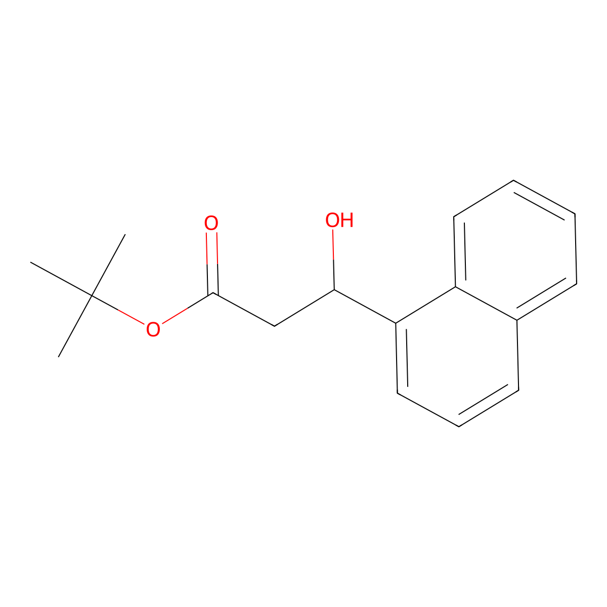 Propanoic acid, 3-hydroxy-3-(1-naphthyl)-, t-butyl ester molecular structure, CAS 153579-34-1