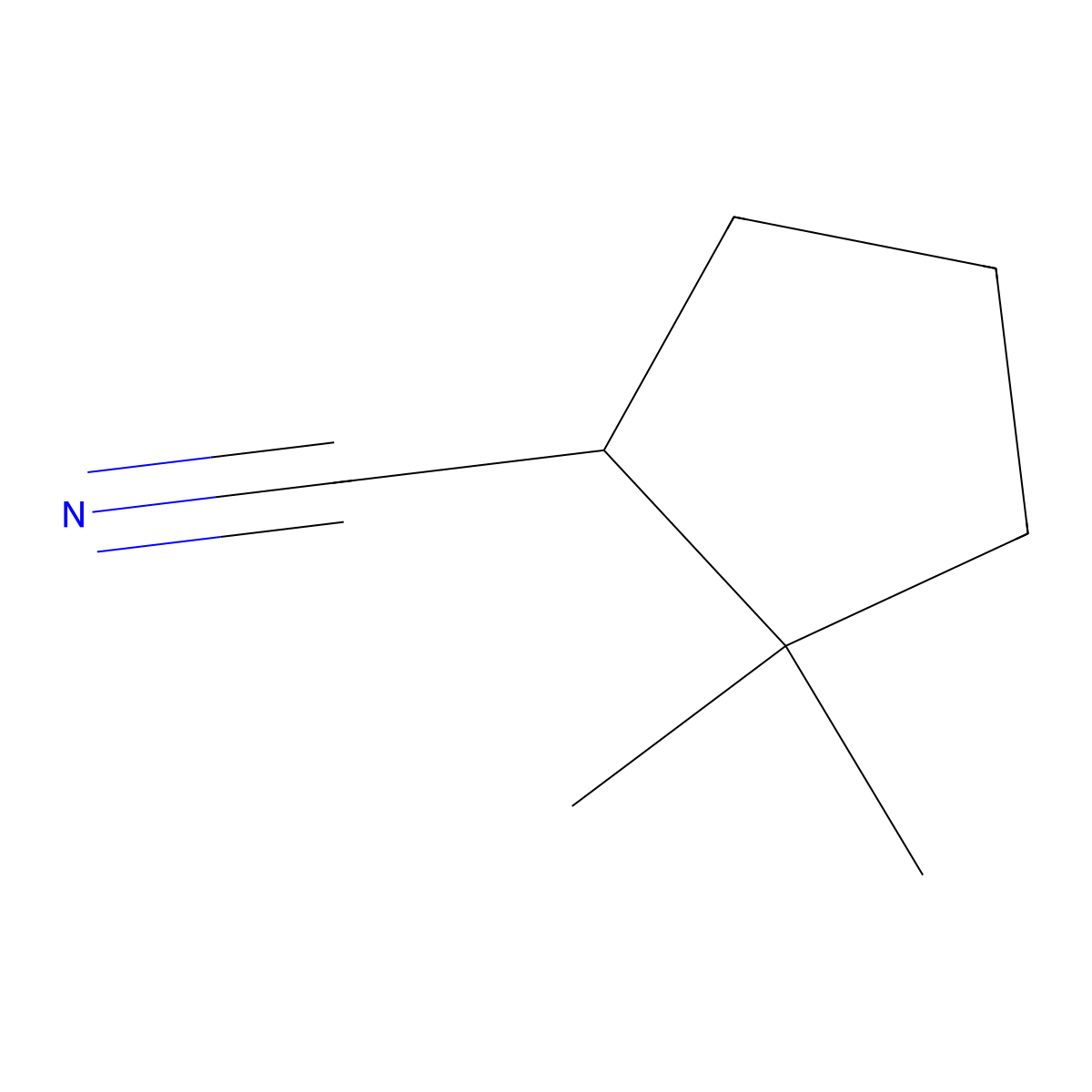 2,2-Dimethylcyclopentane-1-carbonitrile molecular structure, CAS 153580-00-8
