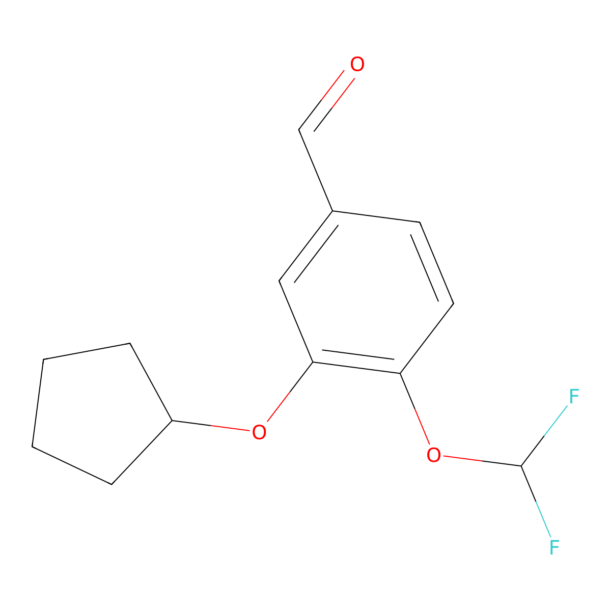 3-Cyclopentyloxy-4-difluoromethoxy-benzaldehyde molecular structure, CAS 153587-14-5