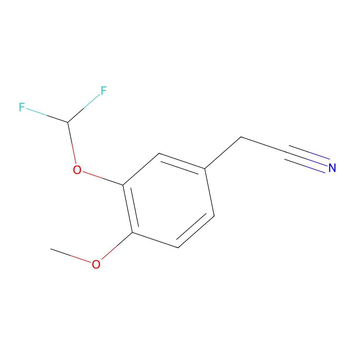 2-[3-(Difluoromethoxy)-4-methoxyphenyl]acetonitrile molecular structure, CAS 153587-50-9