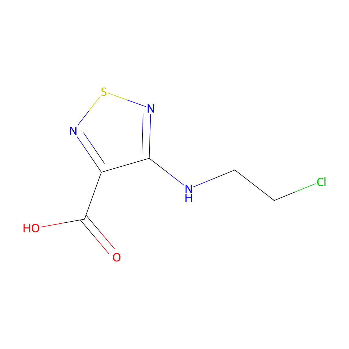 4-[(2-Chloroethyl)amino]-1,2,5-thiadiazole-3-carboxylic acid molecular structure, CAS 153596-03-3
