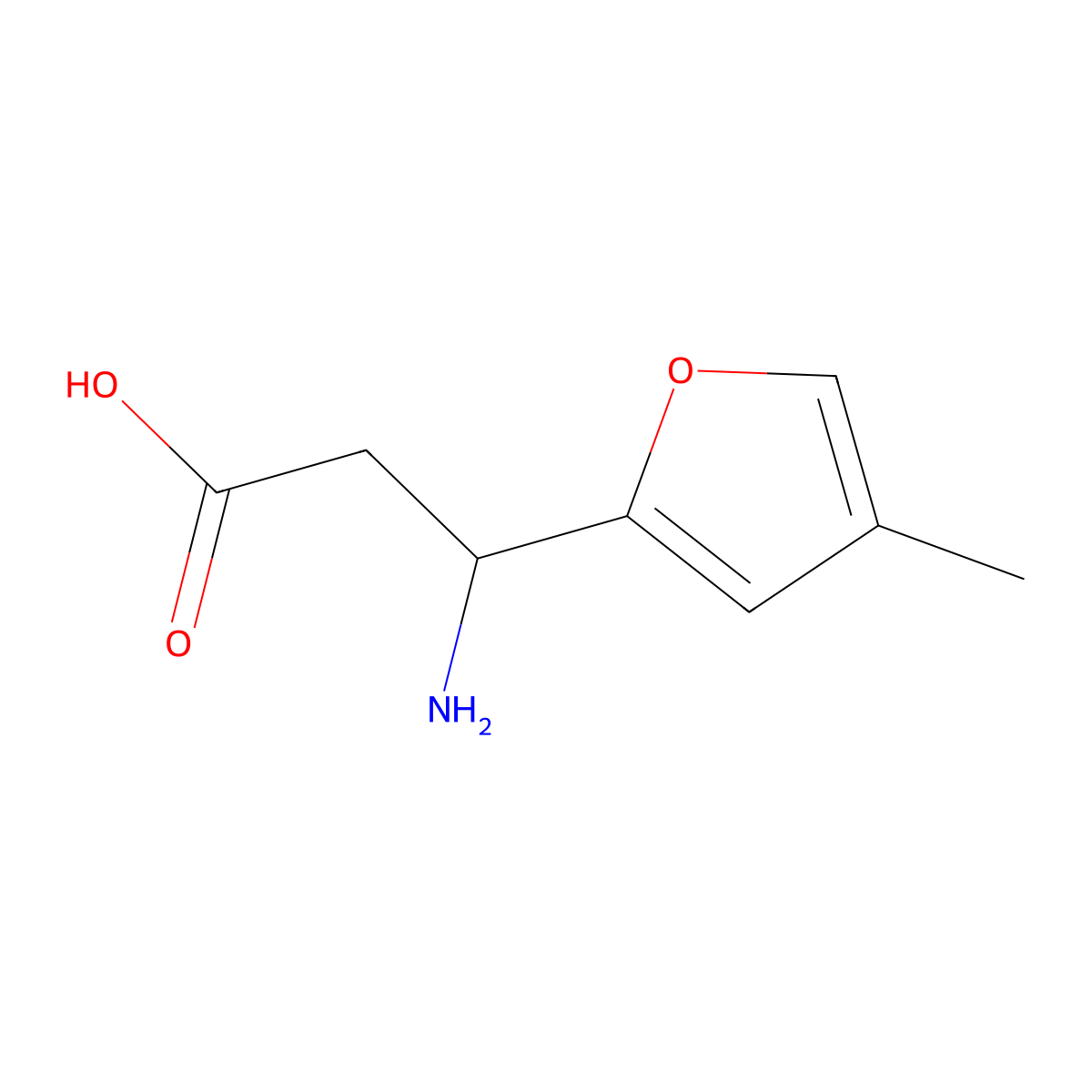 3-Amino-3-(4-methylfuran-2-yl)propanoic acid molecular structure, CAS 1535969-01-7
