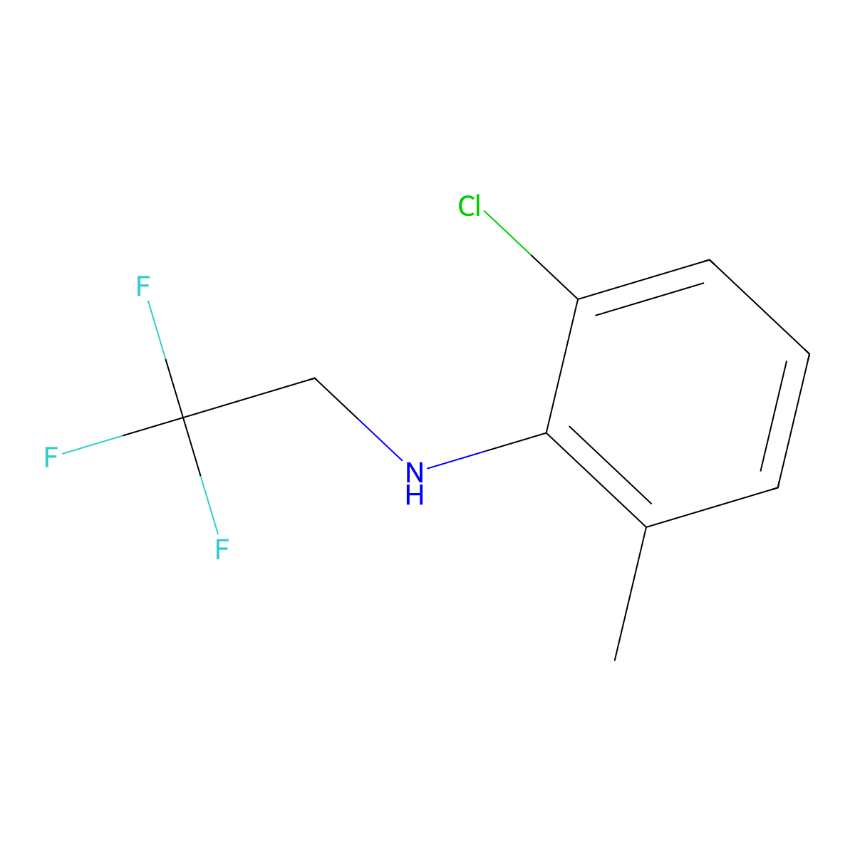 2-chloro-6-methyl-N-(2,2,2-trifluoroethyl)aniline molecular structure, CAS 1535970-40-1