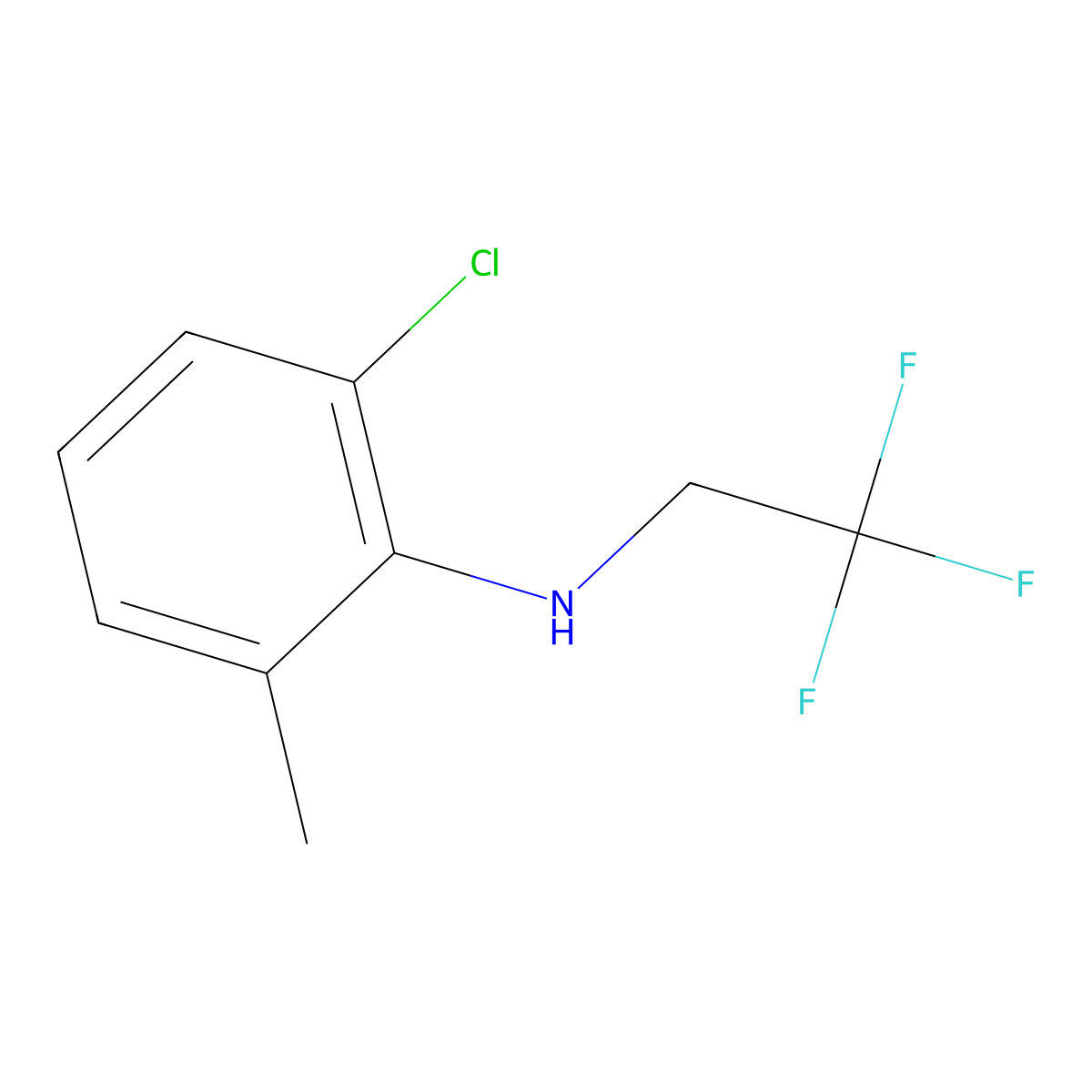 2-chloro-6-methyl-N-(2,2,2-trifluoroethyl)aniline molecular structure, CAS 1535970-40-1