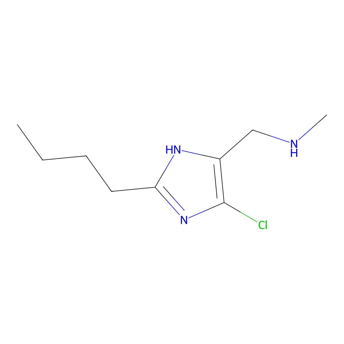 [(2-butyl-5-chloro-1H-imidazol-4-yl)methyl](methyl)amine molecular structure, CAS 1535975-08-6