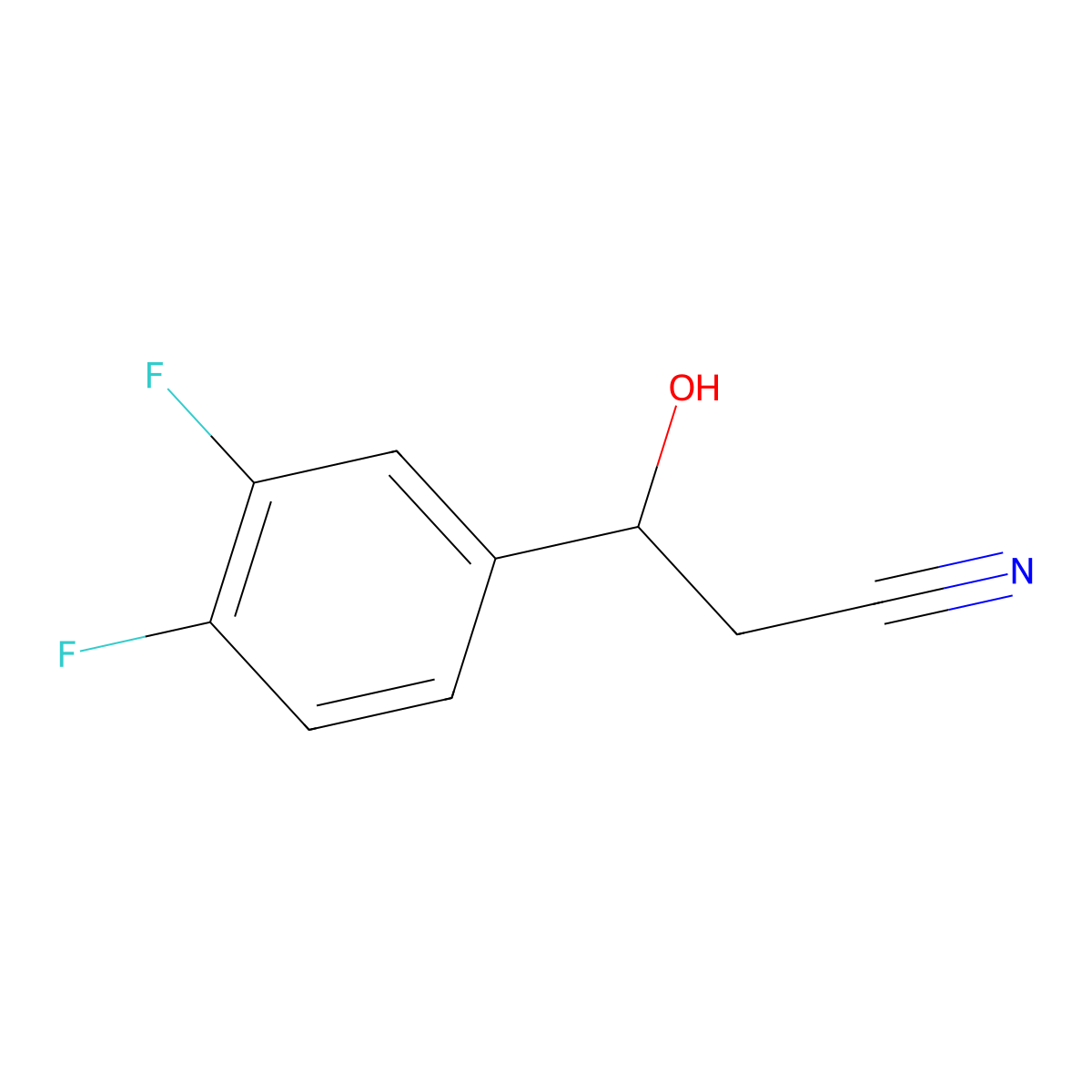 3-(3,4-Difluorophenyl)-3-hydroxypropanenitrile molecular structure, CAS 1535976-23-8