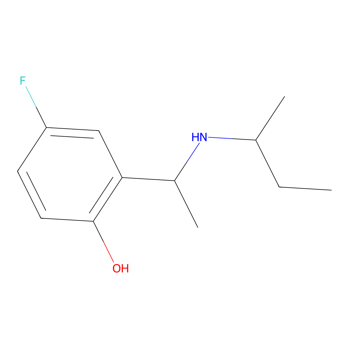 2-{1-[(Butan-2-yl)amino]ethyl}-4-fluorophenol molecular structure, CAS 1535988-40-9