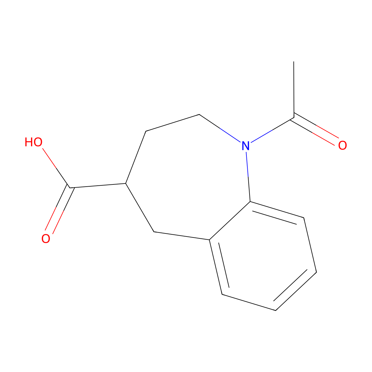 1-acetyl-2,3,4,5-tetrahydro-1H-1-benzazepine-4-carboxylic acid molecular structure, CAS 1535993-99-7